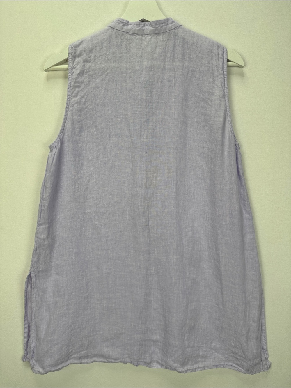 Eileen Fisher Lavender Linen Sleeveless Button Front Tunic Top Size S/P - Picture 8 of 10